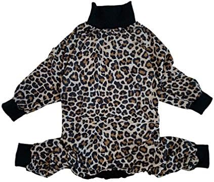 Dinti și miere pijamale pitbull/imprimare leopard pentru câini mari pijamale salopetă ușoară pulovere ușoară