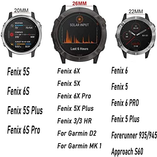 Curele de bandă pentru ceasuri inteligente Neyens pentru Garmin Fenix 6 6S 6x Pro 5x 5 5s Plus 3 HR 935 945 Mk1 D2 S60 brățară