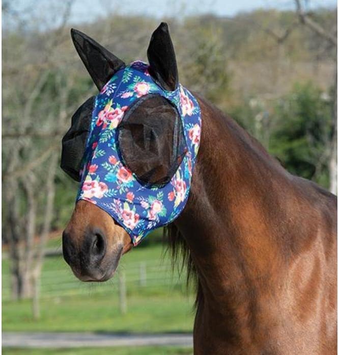 Weaver din piele Lycra Fly Mask pentru cai-acuarelă florală