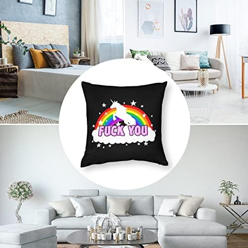 Rainbow Unicorn aruncă puse cu pernă cu perne de perne pătrate cu fermoar protector pentru canapea canapea de pat