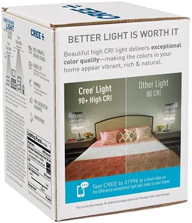 Bec Cree Lighting Exceptional Series BR30, bec LED Reglabil de 5000K , 100W + 1400 lumeni, lumină naturală, [4] 1 pachet