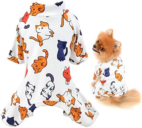 SMALLLEE_LUCKY_STORE haine pentru animale de companie drăguț desen animat cățeluș pijamale din bumbac Pijamale pentru câini