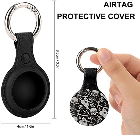 Cranii negre și oase Apple Air Tag Tracker Husa pentru Airtag Holder Protector Bag pentru depozitare