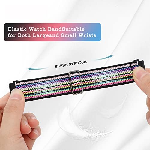Folavii 3 Pack Band din nylon întins compatibil cu Wyze Watch 47mm 44mm, 22mm moale cu curea elastică moale reglabile Sports
