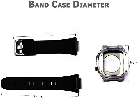 Curelă de cauciuc Maalya pentru Apple Watch Band 6 SE 5 4 44mm Kit de modificare de lux pentru Iwatch 8 7 41mm 45mm Noble Metal