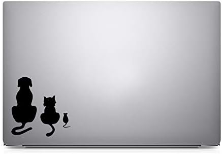 Bargain Max Decals Caline Cat Cat Mouse Siluetă Decal Notebook Laptop 5.5