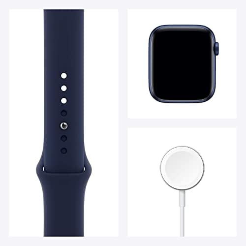 Apple Watch Series 6 - Carcasă din aluminiu albastru cu bandă sport marină profundă