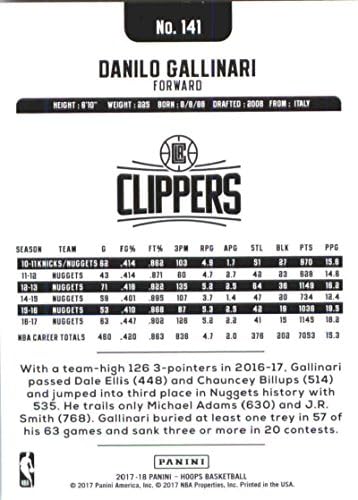 2017-18 Panini Hoops 141 Danilo Gallinari Los Angeles Clippers Card de baschet