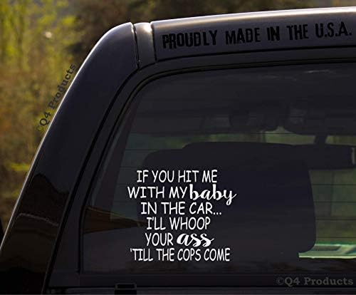 Dacă mă lovești cu copilul meu în mașină/bebeluș amuzant în interiorul decalului autocolant de bord