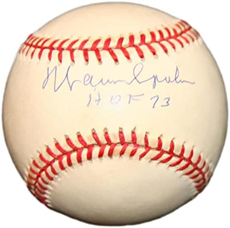 Warren Spahn a semnat ONL Baseball Autographated W/HOF BRAVES PSA/ADN AL87552 - Baseballs autografate