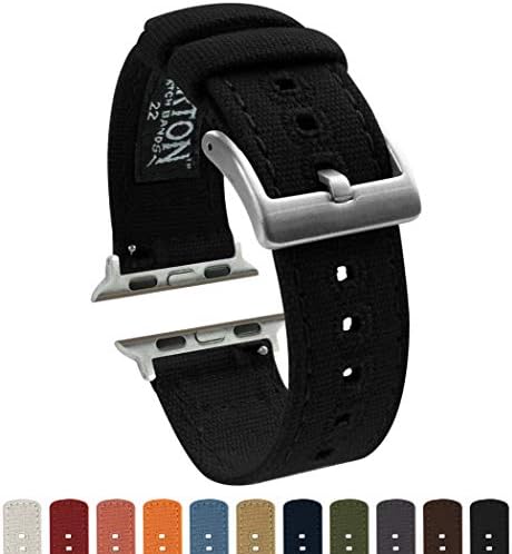 Barton Canvas Watch Bands - Hardware din oțel inoxidabil - Release Quick - Alegeți Color - Compatibil cu toate seria Apple