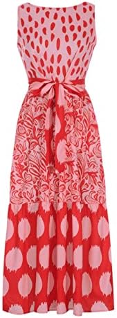 Rochie florală fragră, modă pentru femei imprimate cu mâneci fără mâneci casual rochie maxi