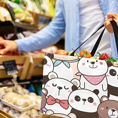 Coș de cumpărături Pandas drăguțe reutilizabile Coș de spălătorie pentru cumpărături pentru cumpărături portabile pentru cumpărături