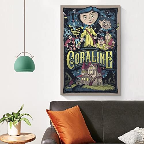 IEJ Coraline Dark Fantasy Horror Film Canvas Art Poster and Wall Art Imagine Imprimare Modern Family Dormitor Decor Ataine