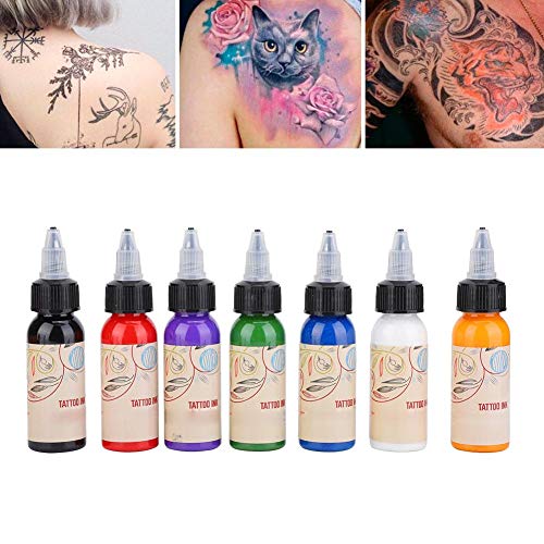 7colors Professional portabil corp tatuaj cerneală Kit, de lungă durată, Ușor de culoare, Non decolorare, în condiții de siguranță,