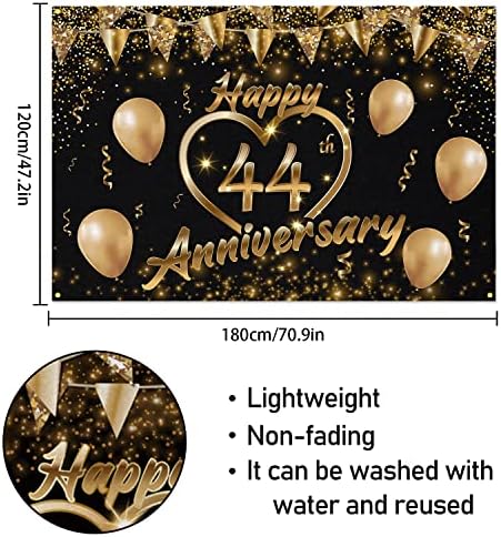 Fericit 38th Anniversary Backdrop Banner Decor Black Gold-Glitter Love Heart fericit 38 de ani nunta aniversare petrecere tema