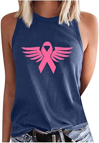 Annhoo Navy Wings Bluză Doamnelor fără mâneci Crew Neck Spandex Casual Cancer Cancel Camisol Canter Bluze vest