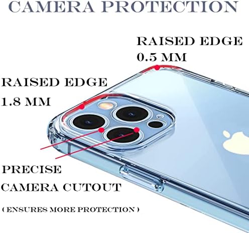 Unov compatibil cu iPhone 13 Pro caz clar bara de protecție hibrid protecție anti îngălbenire antișoc anti alunecare Slim Fit