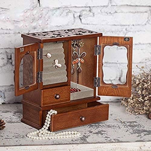 Nana WYEMG cutie de bijuterii-cutie de bijuterii din lemn colier mână bijuterii dulap de depozitare antic de mare capacitate