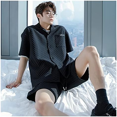 Slatiom Albii Negri cămăși Pantaloni scurți Set de Piese de vară îmbrăcăminte masculină Coreeană Coreene Streetwear Cumpărături