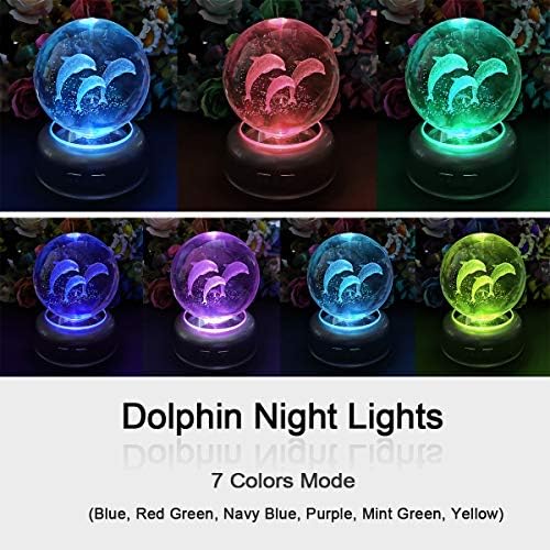 Axayinc 3d Crystal Ball Light Night Light With Stand 7 Culori Schimbare pentru copii pentru copii pentru dormitor pentru copii