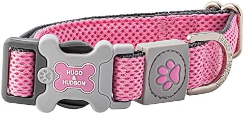 Guler pentru câini Hugo & Hudson - plasă moale comodă respirabilă pentru antrenament și mers - guler de gât reglabil ușor pentru