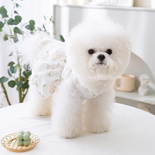 Rochie de câine rochie de prințesă de câine ținută fustă de câine cățeluș dantelă strălucitoare broderie Bowknot haine pentru