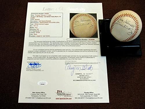 Bill Dickey Joe Sewell Al Lopez Early Wynn semnat Reach Joe Cronin Baseball JSA - baseball -uri autografate