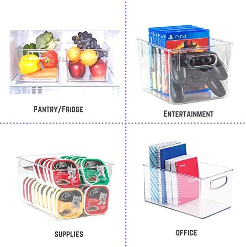 Soko Design 2-Pack cutii de depozitare din plastic transparent, Container de depozitare pentru cămară / Containere de depozitare