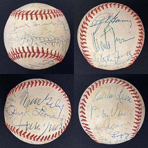 Hall of Famers Baseball Multi -semnat CSF Joe DiMaggio Willie Mays +16 Autos JSA - Baseballs autografate