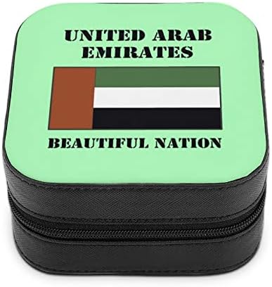 Emiratele Arabe Unite Flag Premium Premium Călătorie pentru femei mici bijuterii cutii Colier Colier de depozitare Organizator