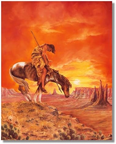 Capătul traseului autohton nativ pe cai margini de stâncă în arta deșertului aprins 16x20