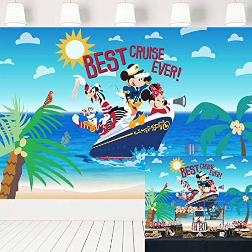 Mickey Mouse Cruise Party fundal Tropical Beach Peisaj Fundal TEME NAUTICĂ TEME BIRTHIDER BATTOR PENTRU DESERT TABELUL 7X5