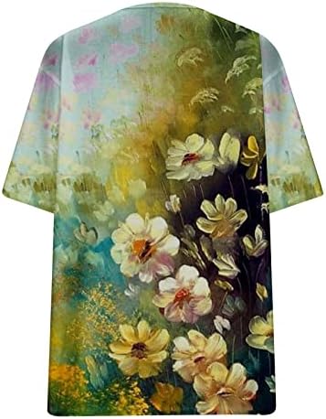 Tunica Topuri pentru femei Vrac se potrivi Casual Plus Dimensiune T Shirt vara florale imprimate Grafic Tees V-Neck T-Shirt