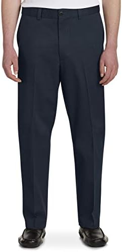 Oak Hill by DXL Men's Men's Big and Tall Flat Front Premium Twill Twill Pants | Rezistent la pete cu talie de confort
