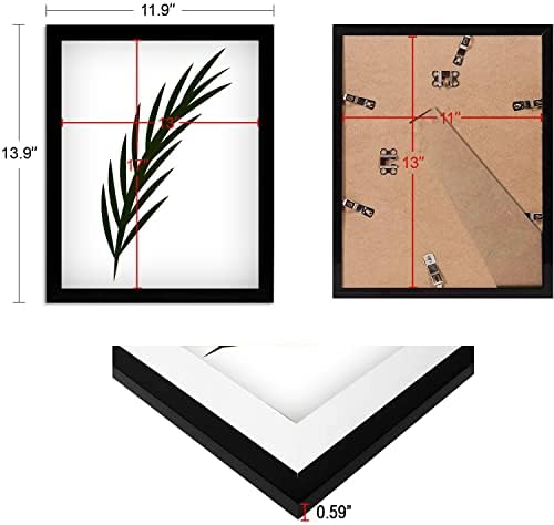 NAOKBOEE 11x13 Frame de imagine în negru, rame foto cu plexiglas, formate orizontale și verticale pentru perete și masă