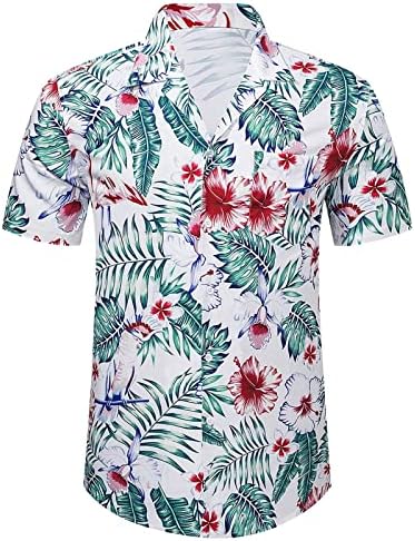 Vara casual pentru bărbați costume hawaiiene Tropical Tropical Vacanțe Tricou și pantaloni scurți Setați 2 bucăți Costume de plajă