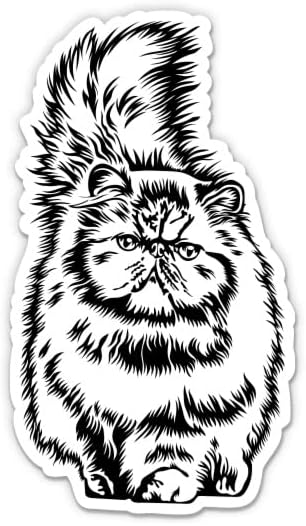 Autocolant pentru pisici persane - Autocolant de laptop de 3 - vinil impermeabil pentru mașină, telefon, sticlă de apă - Kitty