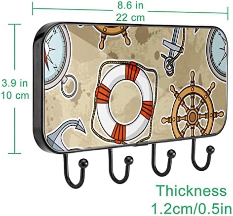 Nautical Anchr Compass Prime Privat Palton suport de perete, suport pentru haina de intrare cu 4 cârlig pentru haina haine