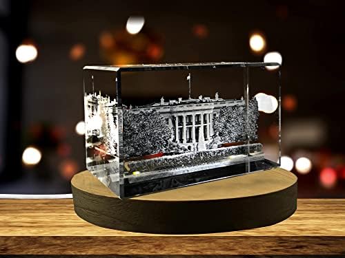 Casa Albă 3D Gravat Crystal Keepsake Souvenir