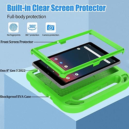 Carcasă pentru copii BMOUO pentru Walmart Onn 8 Inch Gen 3 Tablet 2022-cu Protector de ecran încorporat, carcasă rezistentă