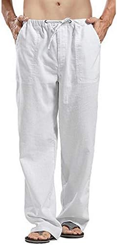 Pantaloni de lenjerie pentru bărbați ZEFOTIM cu buzunare se potrivesc cu fundul de jos simplu vara casual casual plajă pantaloni