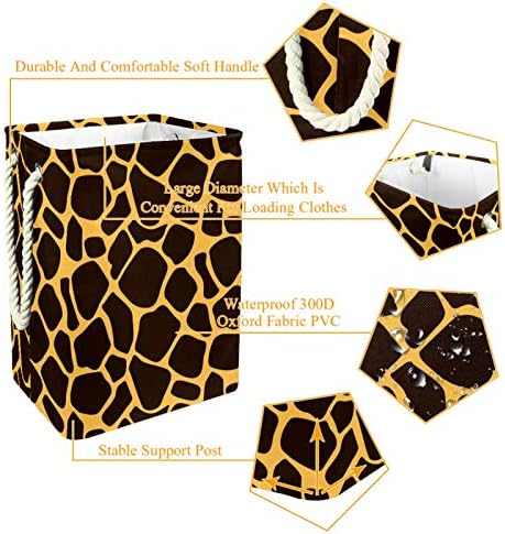 Coșuri de rufe impermeabile Deyya, înalte, robuste, pliabile, cu imprimeu girafă, pentru copii adulți, băieți adolescenți,