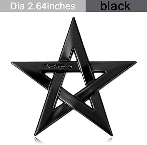 Hinscr Pentacul Metal Emblem Pentagram Insigna Metal Decal Simbol astrologic pentagram Satanic Decal auto argintiu