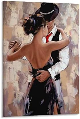 Bărbați și femei Romantic Passion Dance, Tango Wall Painting Oil Painting Art Poster, Tango Dancer Post Canvas Wall Art Printuri