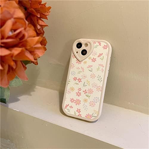 Cea mai bună compatibilă pentru carcasă iPhone 13 cu flori drăguțe model floral pentru femei fete moale silicon de dragoste