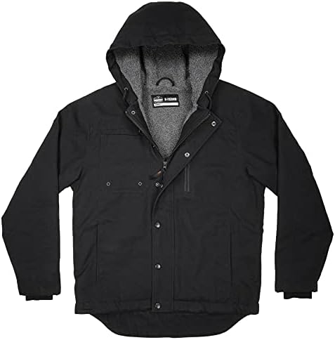 Jacheta de lucru de iarnă Ergodyne Standard Duck Canvas, căptușit cu lână Sherpa, negru, extra mare