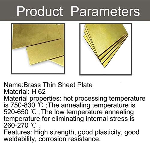 UMKY placă de alamă tablă de cupru placă metalică răcire brută materiale industriale H62 cu grosime 5mm, 5 * 300 * 300mm folie