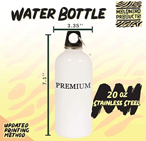 Produse Molandra William - 20oz Hashtag Sticlă de apă albă din oțel inoxidabil cu carabinie, alb