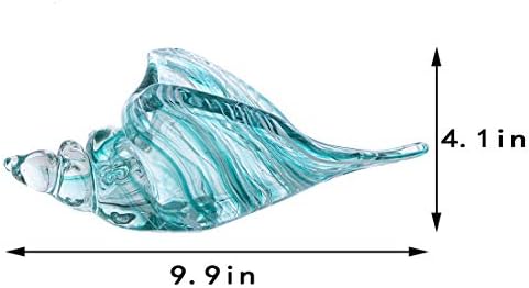 Qfkris manual sufl de sticlă conch figurină figurină decor pentru casă arta sculptură de conch